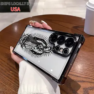 Black Virgin Mary Pattern Waterproof Protective Casing for Samsung S24/S24 Plus/S24 Ultra/S24 FE/S23/S23+/S23 Ultra Series Shockproof SmartPhone Cover