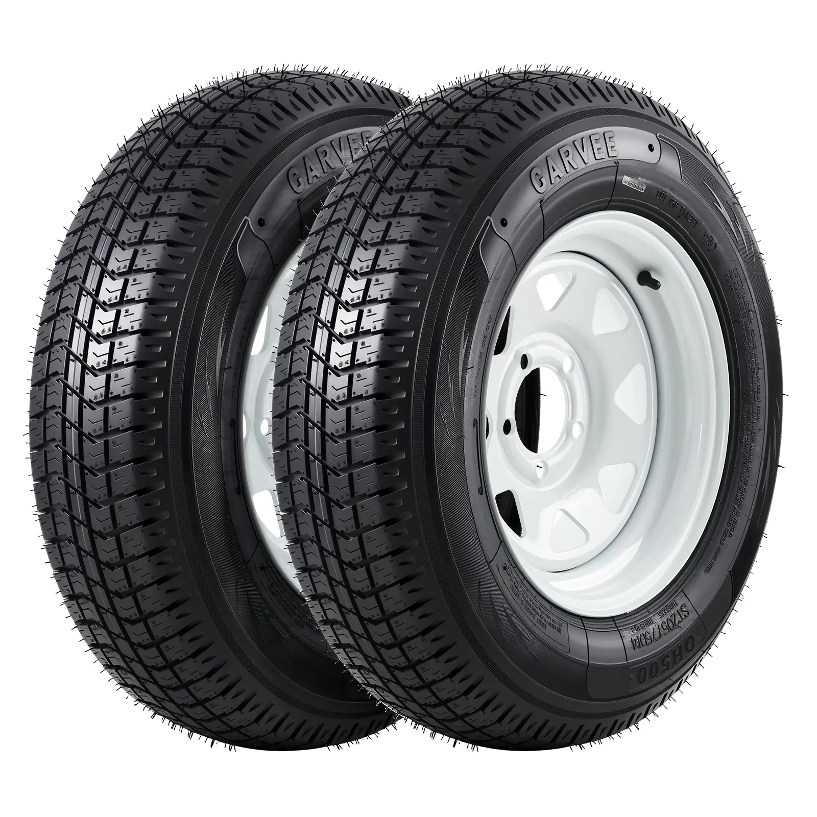 [fathers day gift]2026 New Upgraded 2pcs ST205 75D14 6PR ST205/75D14 Trailer Tire & Wheel Assembly, Set of 2, 5-Lug White Wheel 14" Rim with Load Range C 6PR Tire, Heavy-Duty for Utility Boat Camper Trailers Ideal Birthday Gifts for Women Men Friends