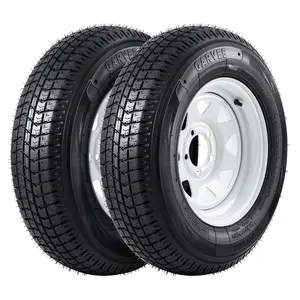 [fathers day gift]2026 New Upgraded 2pcs ST205 75D14 6PR ST205/75D14 Trailer Tire & Wheel Assembly, Set of 2, 5-Lug White Wheel 14" Rim with Load Range C 6PR Tire, Heavy-Duty for Utility Boat Camper Trailers Ideal Birthday Gifts for Women Men Friends