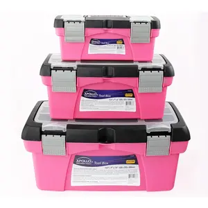 Apollo Tools 3 Piece Tool Box - Pink DT5005P Apollo Tools 3 Piece Tool Box - Pink DT5005P