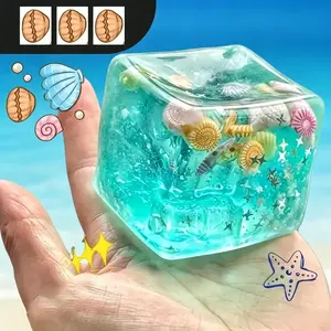 2-pack ocean shell stress relief toys, realistic cube squeeze toy, infinite stress relief toy, perfectly relieves anxiety and reduces stress, birthday gift, Easter basket filler