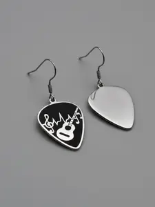 Guitar Shaped Earrings Set, Perfect Gift for Music Lovers, Stainless Steel, Rock Style, Suitable for Performances/parties, Durable, Hypoallergenic