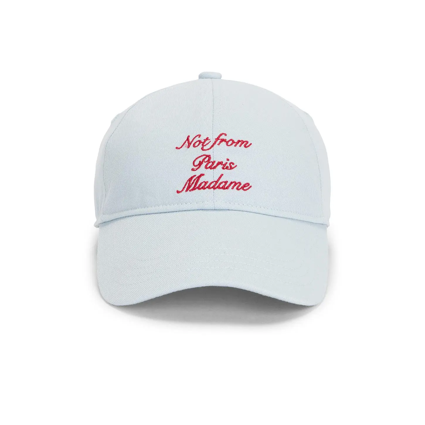 Drôle De Monsieur Casquette Slogan Calligraphy in Light Blue