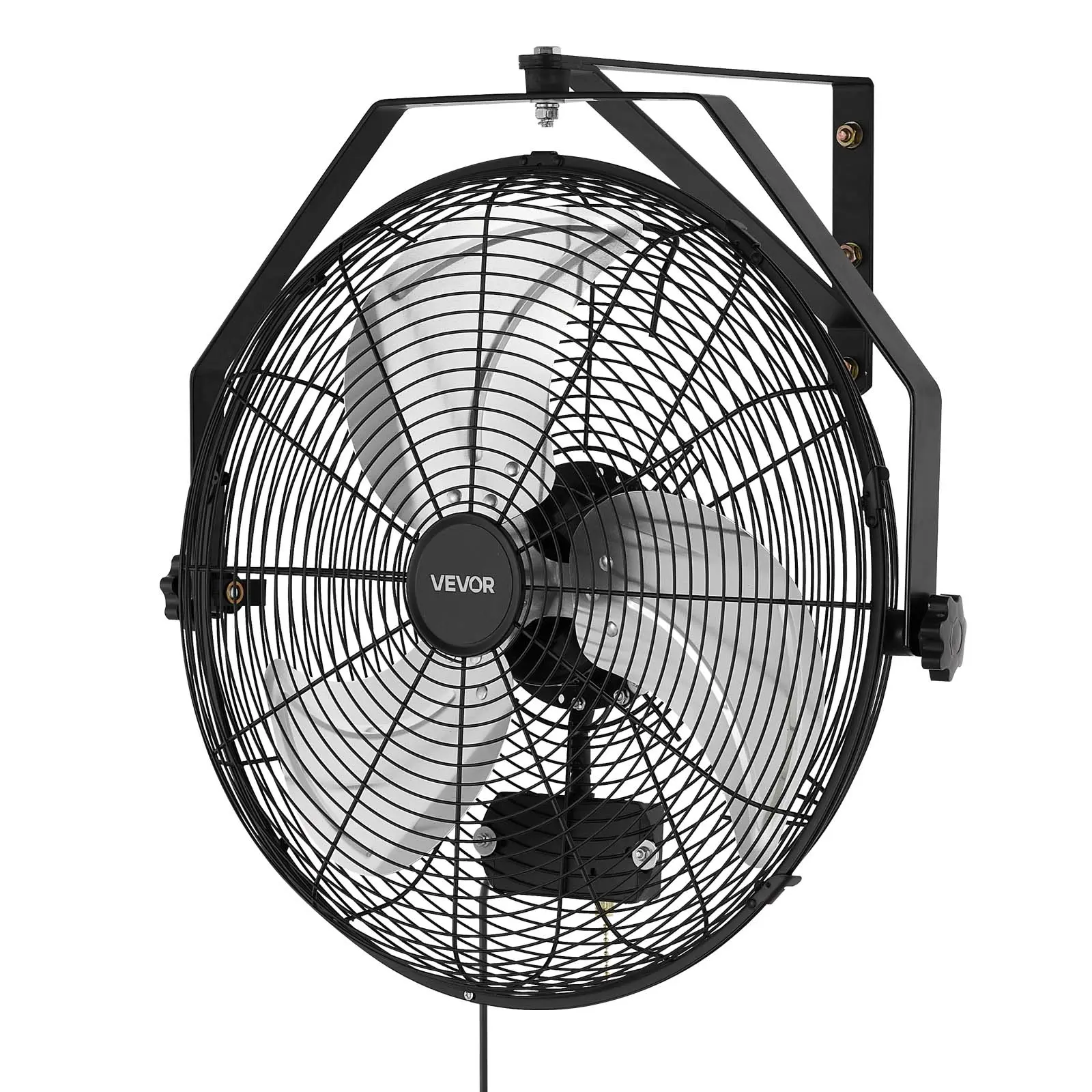 【BackToSchool】VEVOR 18-in Cooling Wall-Mounted Fan, IP44-Rated Protection, 3-Speed Settings, Long Airflow Distance, Adjustable Oscillation Angle, Filterless Powered Fan for Industrial Use | Father's Day Gift, Cooling Wall-Mounted Fans, Dual-Speed Wall-Mou