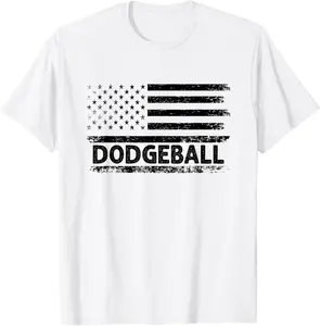 American Usa Flag Dodgeball Dodge Ball Game T-Shirt