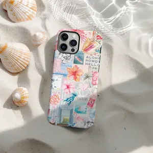 Beachy Blue Coquette Coastal Collage Preppy Cute Aesthetic Case, Summer Vibes Phone Case, iPhone 17, 16, 15, 14, 13, 12, 11, X Pro Max SS Galaxy S26, S25, S24, S23, S22, S21 Ultra Plus