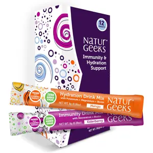 NutraGeeks Vegan Electrolytes Powder Packets – Sugar-Free Electrolytes for Instant Hydration – Hydration Powder with Elderberry & Mango Flavors – No Sugar, 30 Servings