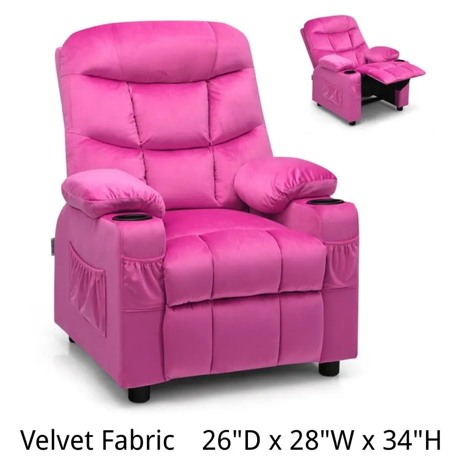 Velvet Fabric - Pink - 26"D x 28"W x 34"H