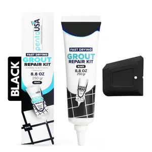 Tile Grout Repair Kit - Black Premixed  Sanded Grout Filler for Bathroom, Shower, and Kitchen Tile Repair, Water-Resistant Tube with Applicator, Fills Cracks and Gaps, (8.8oz / 250g)