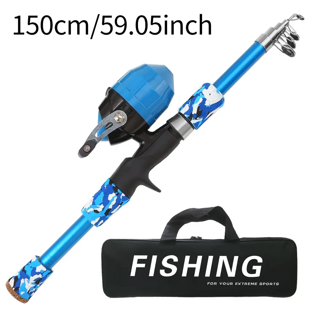 Portable Fishing Rod and Reel Set, Fishing Rod and Reel Combo, Easy Operation Design, Includes Storage Bag, Essential for Outdoor Camping and Leisure, Fishing Equipment