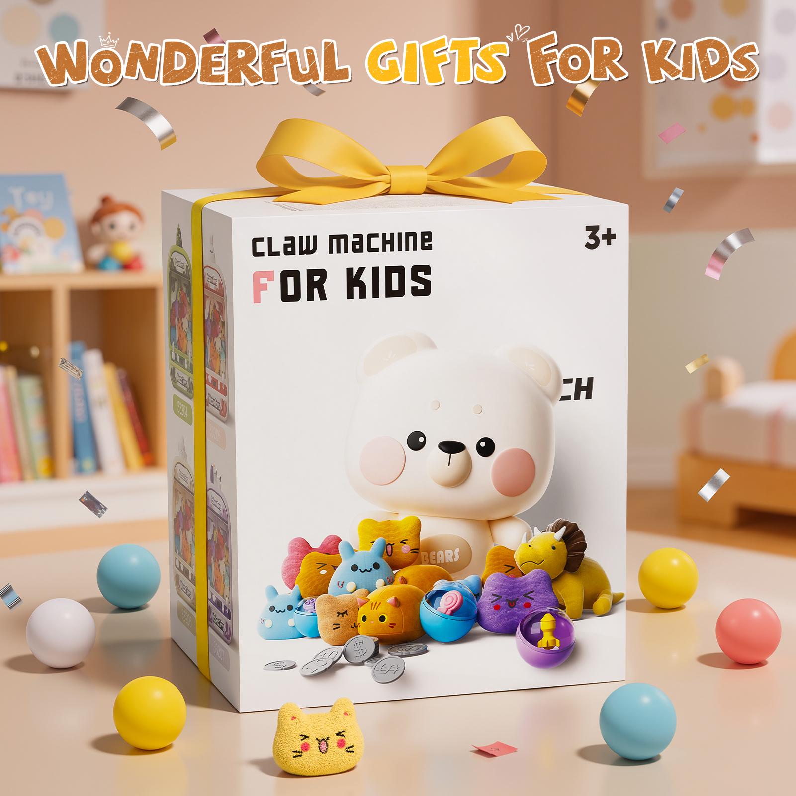Claw Machine for Kids, Mini Vending Machine with Music, Prize Dispenser ...