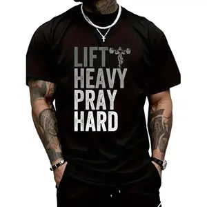 Lift Heavy Pray Hard Gym Jesus Christian Faith Men T-ShirtFashion Printing TshirtFashion Printing Tshirt Men Graphic Tee Menswear TopFashion	Unisex T-shirts M-5XL