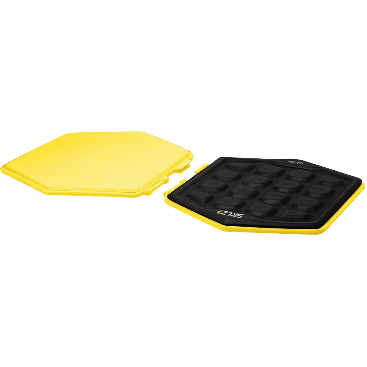 SKLZ Slidez Functional Core Stability Discs - Black/Yellow, Core Training Tool with Low Friction, Omnidirectional Movement, Strength Building, Flexibility Enhancement, Builds Core Strength