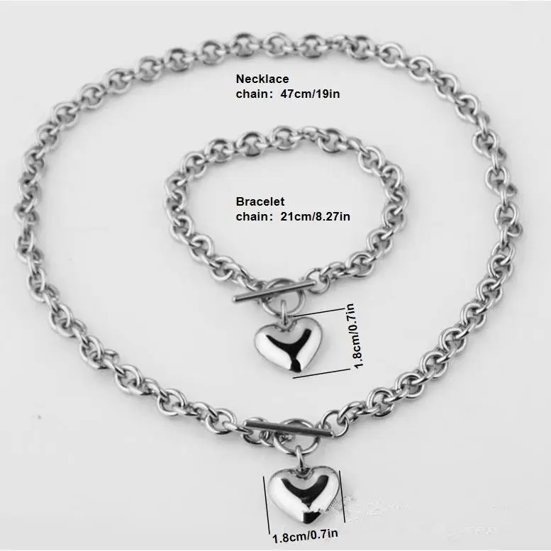 Silver necklace bracelet (set)