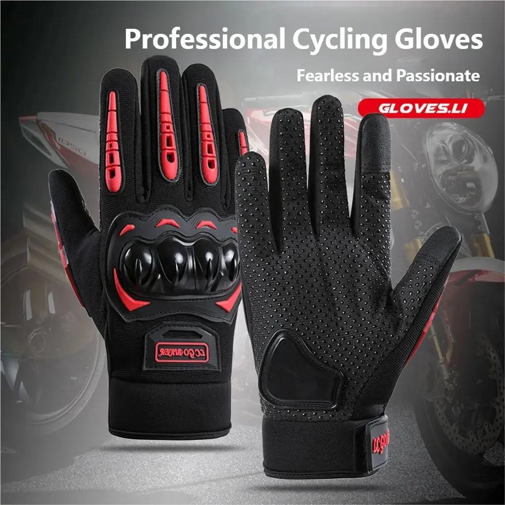Touchscreen Motorcycle Riding Gloves, Spring Summer Motorbike Gloves, Anti-Drop Hard Shell Protection, Off-Road Cycling Gloves