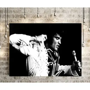 Elvis Presley Singing Black & White