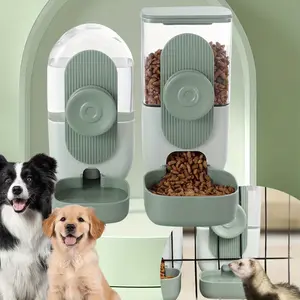 2 Pieces Large Capacity Gravity Feeder -Green Pet Food & Water Dispenser, Automatic Hanging Bunny Feeder and Waterer Set for Cage - Guinea Pig Chinchilla Ferret Cat Puppy - Home Improvement.