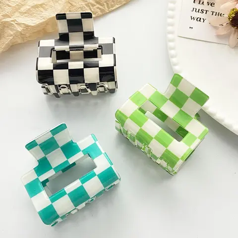 Minimalist Plaid Pattern Mini Hair Claws, Casual Versatile Hair Accessories for Women, Suitable for Thick Hair, Hair Clips, Hair Claws Set, Hairclips #GLOBAL PICKS