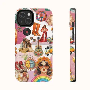 This 70s retro collage phone case features a cute retro disco style and is durable, shock-absorbing, Shockproof, and stylish Cover. Compatible with iPhone 17, 16, 15, 14, 13, 12, 11 Pro Max Pro Plus, and Samsung Galaxy S25, S24, S23 Ultra.