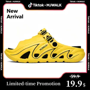 [MJWALK] Cloud Slides for Men and Women，Gorpcore Aesthetic & Streetwear Chunky Slipper，Lightweight ，Non-Slip Sole，Summer Comfortable Sandals for Indoor & Outdoor