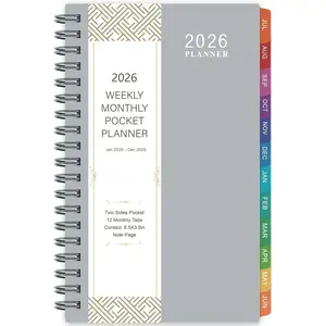 2026 Pocket Calendar/Planner - Weekly & Monthly Pocket Planner for Purse, Jan. 2026 - Dec. 2026, 6.8" x 4.1",   - Wire Binding, Plastic Cover