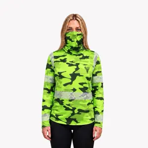 LONG SLEEVE HIGH VISIBILITY SHIRT WITH MASK INCLUDED - NEON