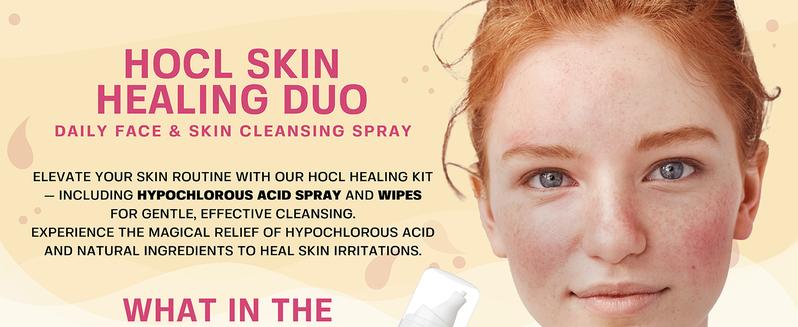 Base Laboratories Hypochlorous Acid Spray & Wipes Bundle - 75 Wipes & 8oz Spray for Acne Eczema Piercings & Irritations Fast Relief for Daily Use