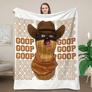 Arc Raiders Peanut Paste Emoji Blanket, Lightweight Fleece Blanket, Extra Soft All-Season Travel Camping Home Rug