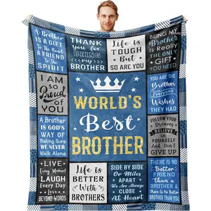 Gifts for Brother Fathers Day, Best Brother Birthday Gifts from Sister Blanket 60"x50", Brothers Blankets from Sister