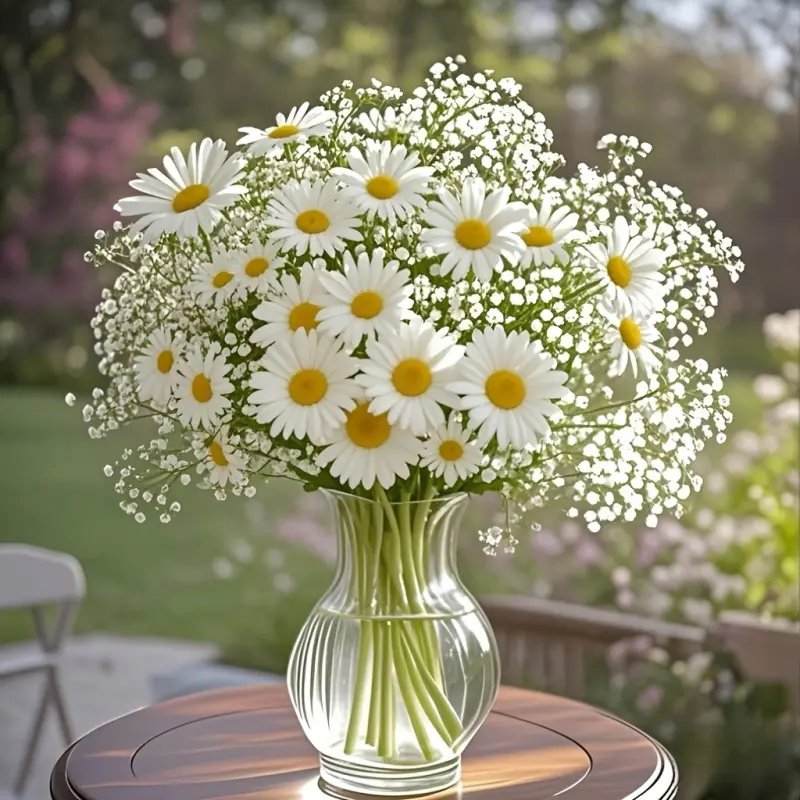 30 sets of high-end luxurious IN style artificial chamomile and daisy flower bouquets, star-shaped artificial flowers. Suitable for table, living room and home photography decoration. Ideal gifts for Valentine's Day, birthdays, graduation ceremonies.