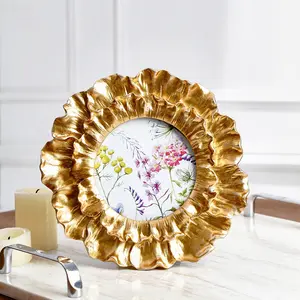 Vintage Peony Frame, Round Wall Hanging & Tabletop Display Photo Frame, Home Decor Photography Prop, 1 Piece, Home Decor Accessory, Modern Glam Frame