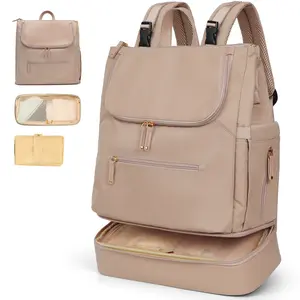 Miss Fong × MOMINSIDE Diaper Bag, Casual Carry-on Travel Backpack with Removable Cooler Compartment, Newborn Baby Bag Hospital Bag For Woman, Baby Shower Gift Diaperbags