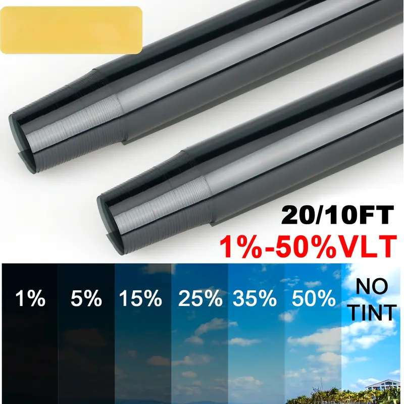 300/600CM Car Window Tint Film 1% 5% 15% 20% 25% 35% 50%VLT,Blocks UV/IR Rays, Heat & Glare - Scratch Resistance Car Window Film Roll Car Home Office Glass rear, Car Sun shade