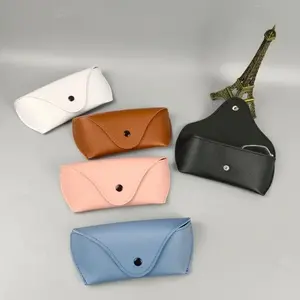 Portable Leather Glasses Case, Durable Soft Sunglasses Pouch, Slim Case for Women & Men, Eyeglass Case