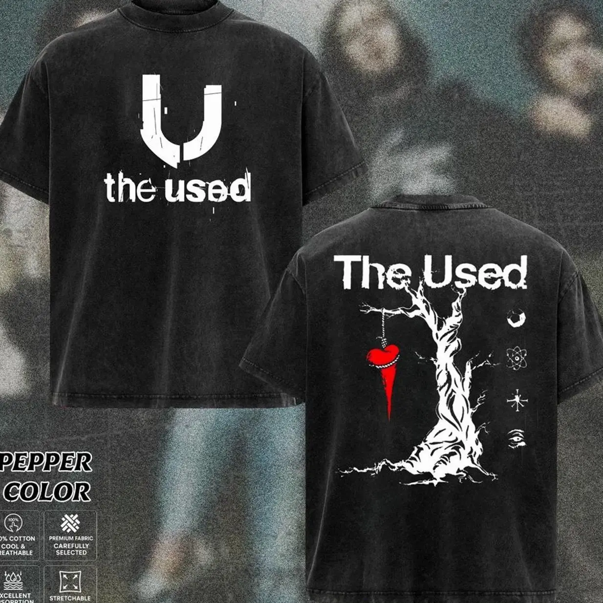 [COLLECTION] The Used T-Shirt, Retro Emo Post-Hardcore Band Tee, Heartbreak Chaos Graphic Tee, Early 2000s Screamo Alternative Rock Music T-Shirt, Unisex Oversize Heavy Metal Band Tee, Rock Music Gift for Men & Women K77