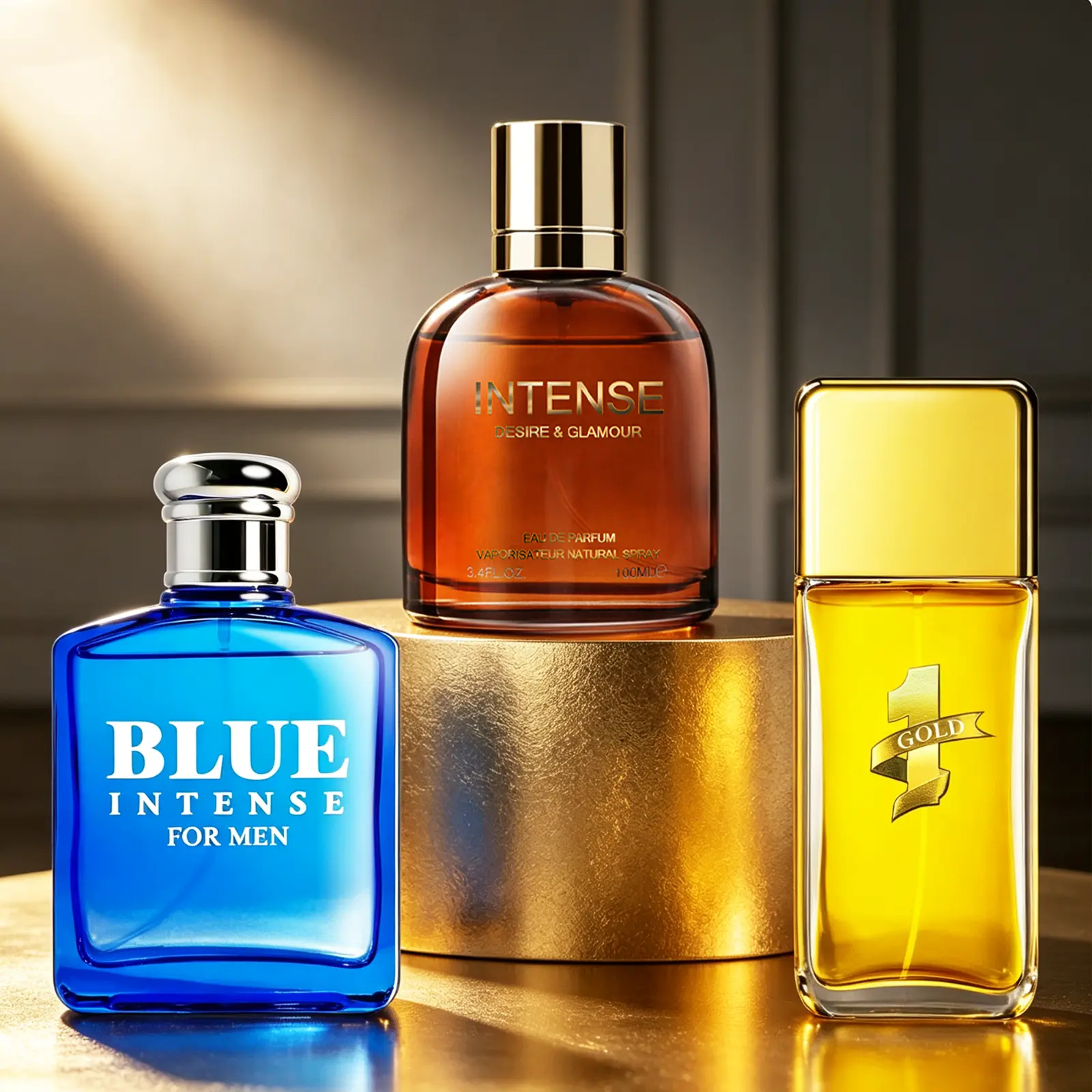 3-Pack Men's EDP, Spicy Woody + Marine Fresh + Lavender Woody, 100ML/3.4 FL OZ Each, Long-Lasting, Perfect for Dates Daily Parties Business Valentine's Day Father's Day Christmas Gifting