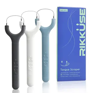 3PCS 304 Stainless Steel Tongue Scrapers, Multi-Color Metal Tongue Cleaner, Oral Care Tongue Cleaning Tool to Remove Bad Breath