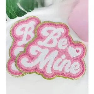 Pink & White Be Mine Chenille Patch