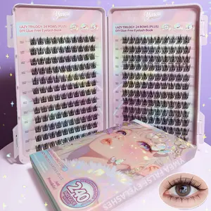 Self-adhesive Eyelashes Book, Natural Wispy Lashes, Doll Eyelashes, Eyelashes Set, Reusable Lightweight Easy Apply for Beginners, Cluster Eyelashes, Cosmetics, Makeup, Eyelash Extensions, DIY Cluster Lashes, Cosmetic False Lashes, Glueless Lashes Clusters