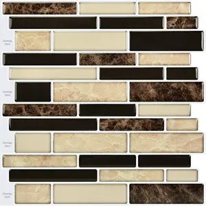 10-Sheet Brown Peel and Stick Backsplash Tile for Kitchen, Vinyl  Self-Adhesive Tile Stickers for Kitchen, Bathroom, Counter Top