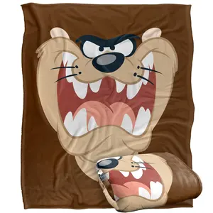 Looney Tunes Taz Face Blanket Printed Blanket Soft Flannel Blanket for Sofa Bed Warm Lightweight for Boys Girls Adults 50 inches X 40 inches