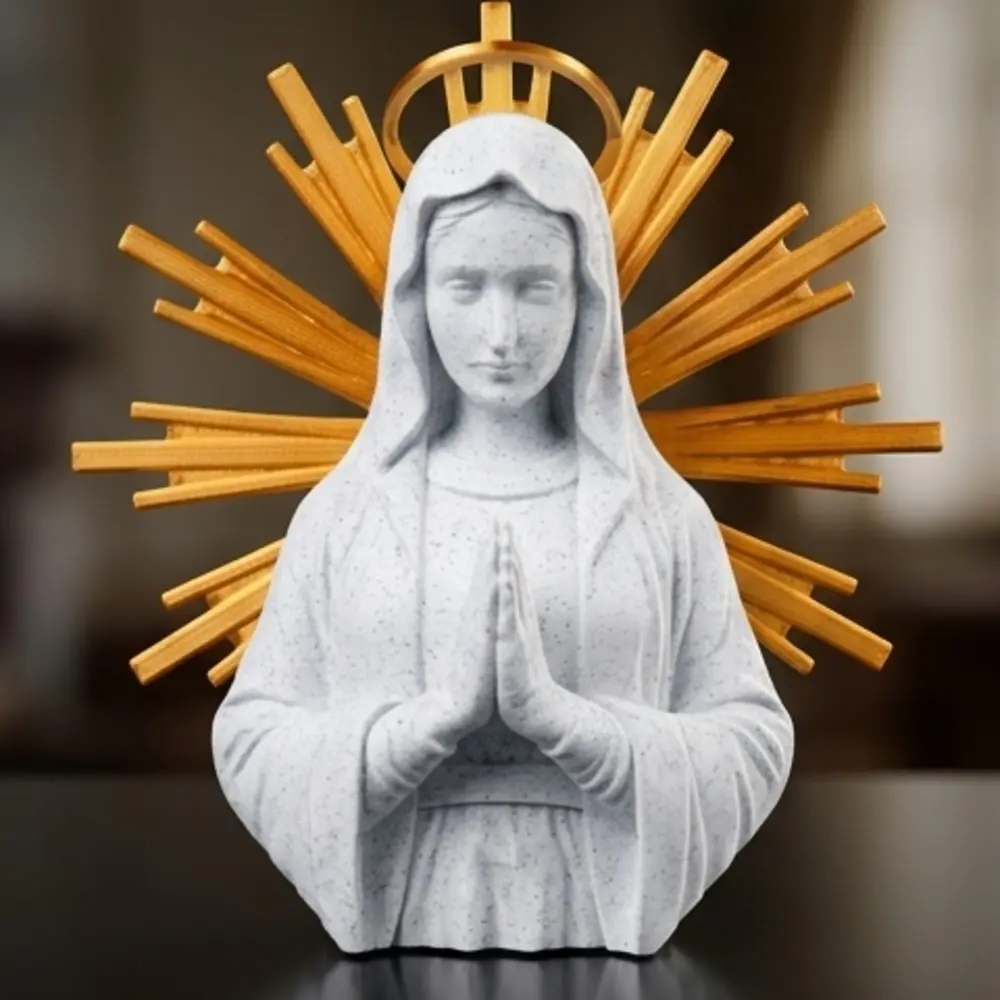 Catholic Virgin Mary Statue - Decorative Christian Religious Ornament for Home Prayer Room Decor, Gifting Decorative