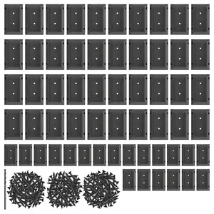 60 pcs Deck Railing Bracket Connectors for 2"*4" (1.5" * 3.5") Deck Railing Wood Post, Railing Bracket Stair Fence Railings Handrail with 120pcs Wood Screws and a Drill Bit (60, Black)