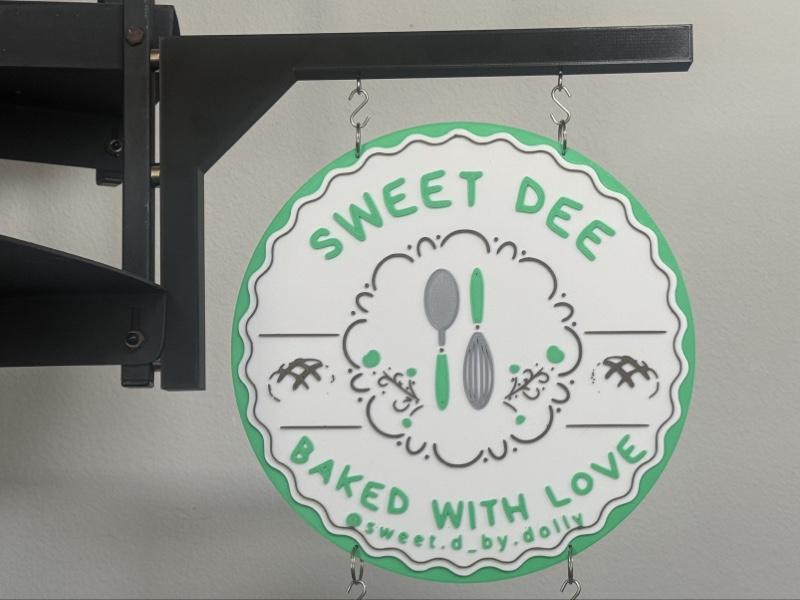 3d Printed Magnetic Vendor Market Booth Canopy Tent Sign Holder Hanging Business Logo Personalized Custom Double Sided Hanging Round Display