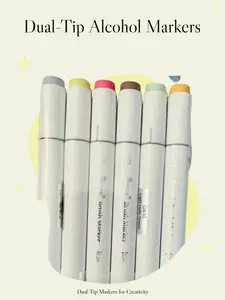 6 Pack Mystery Color Marker Set, Dual Tip Pens, Fine and Brush Tipped Paint Markers for DIY Painting Supplies (Toys & Hobbies)
