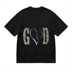 Women's Plus Size Christian Faith T-Shirt - Inspirational Bible Verse "with God All Things Are Possible" Matthew 19:26 - Soft Relaxed Fit Round Neck Casual Everyday Church Outfit - White with Black Le