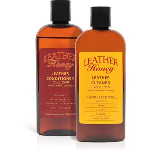 Leather Honey Complete Leather Care Kit Including 8 oz Cleaner and 8 oz Conditioner for use on Leather Apparel, Furniture, Auto Interiors, Shoes, Bags and Accessories