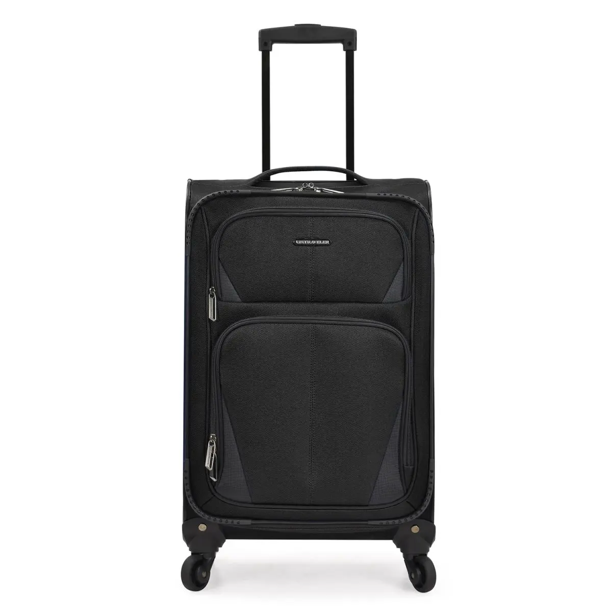 U.S Traveler US08125K23 22 in. Carry-on Aviron Bay Expandable Softside Luggage with Spinner Wheels, Black