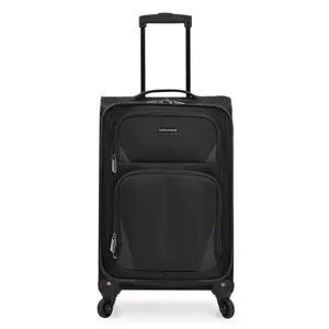 U.S Traveler US08125K23 22 in. Carry-on Aviron Bay Expandable Softside Luggage with Spinner Wheels, Black