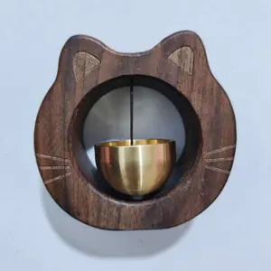 Vintage Magnetic Solid Wood Brass Doorbell, Cute Animal-Shaped Door Chime, Unique Decorative Entry Doorbell for Home and Office